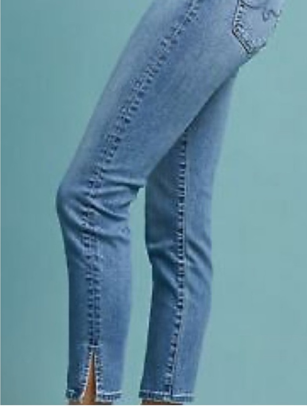 Ag Adriano Goldschmied x Anthro Stevie Ankle Jeans with split  cuff